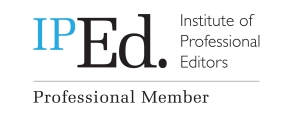 Membership logo of the Institute of Professional Editors (IPEd) showing Lee Ellwood's professional membership status.